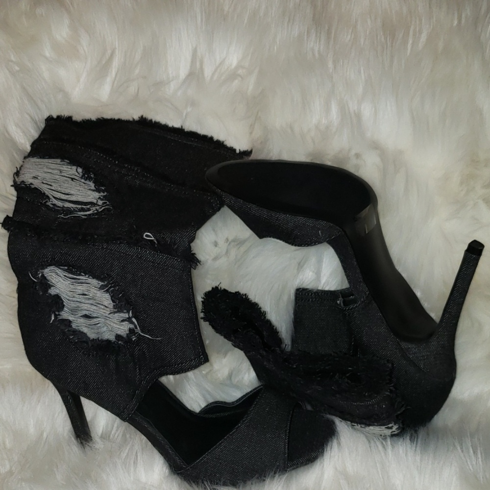 Calf Denim Heels